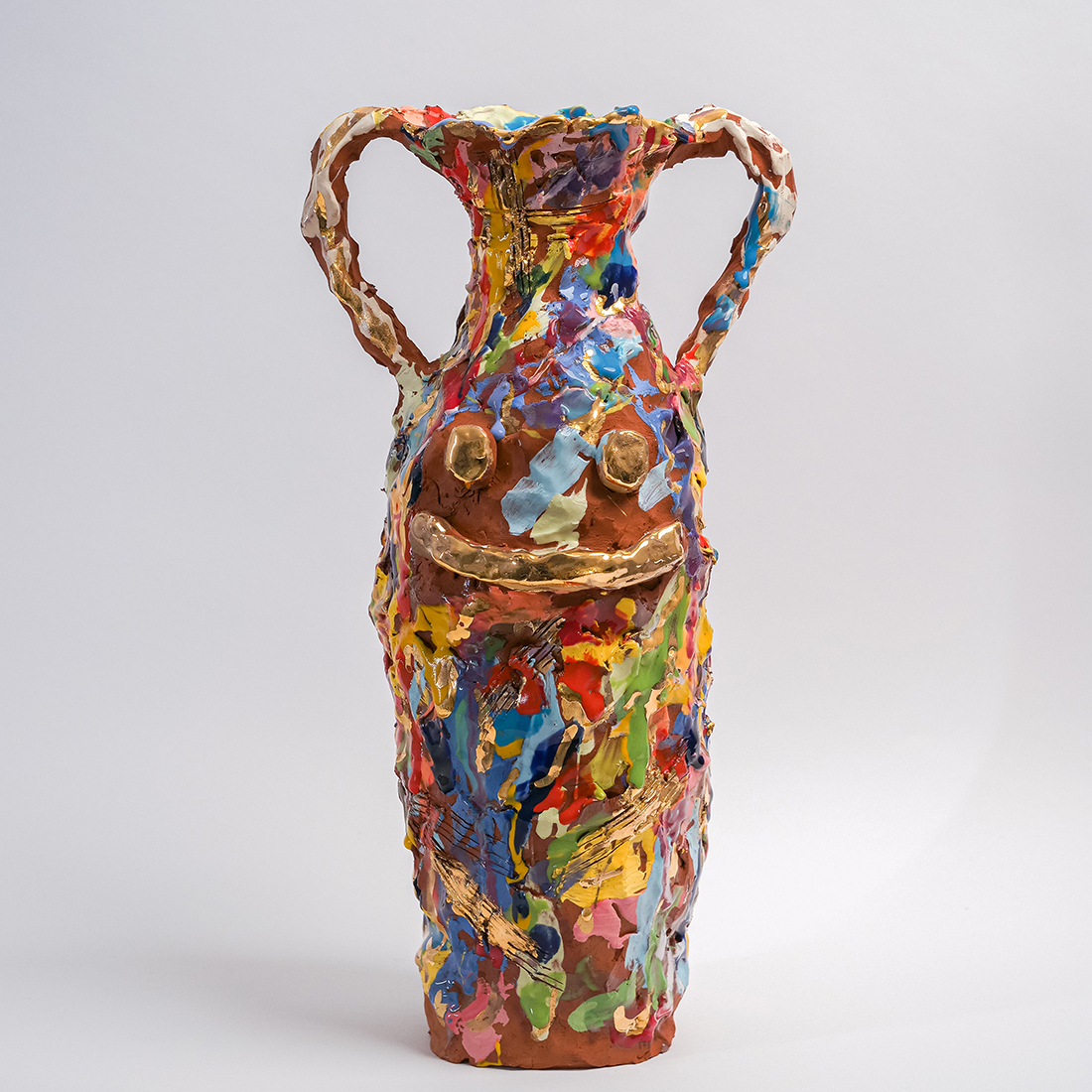 Faye Hadfield - Happy-Vase-in-Abstract-Terracotta---back-Everywhere - Daguet-Bresson Art