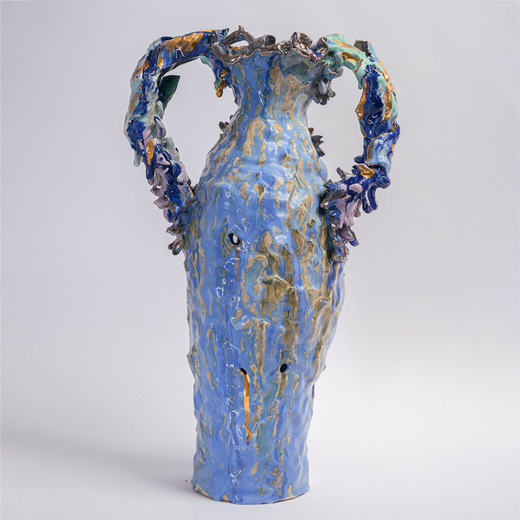 Faye Hadfield - Scary-Vase-in-Meadow-Blossom_back - Ceramic - Daguet Bresson Art