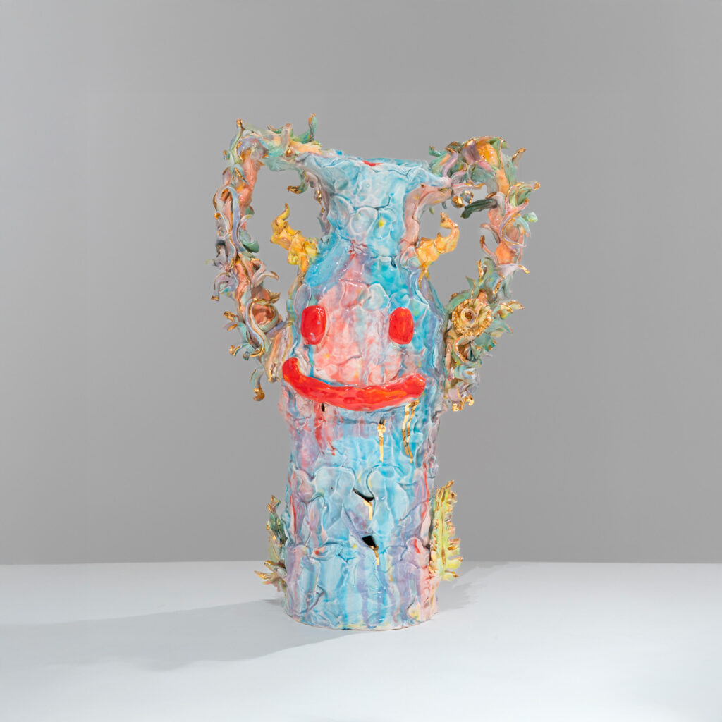 Faye Hadfield - happy Vase with red smile