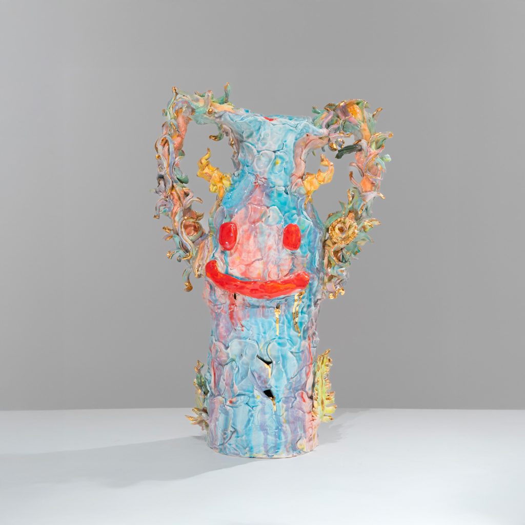 Faye Hadfield - happy Vase with red smile