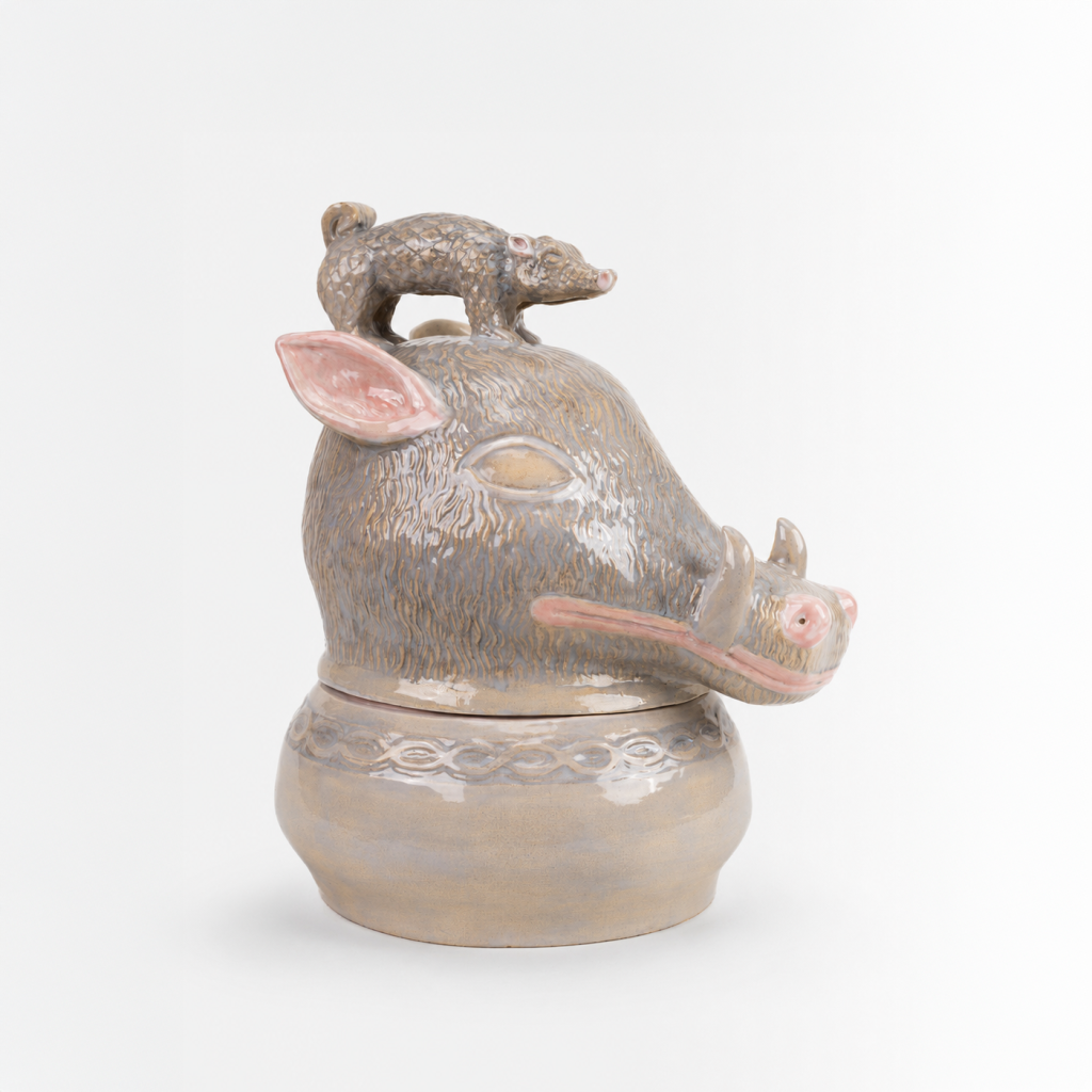 Soupière grand sanglier et pangolin