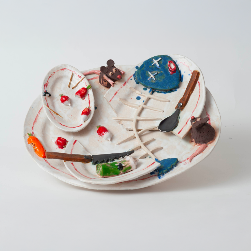 Assiette aux souris et au poisson