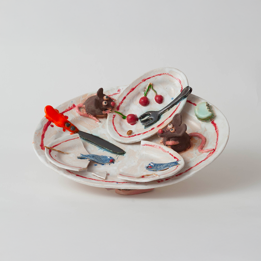 Assiette aux souris et aux cerises