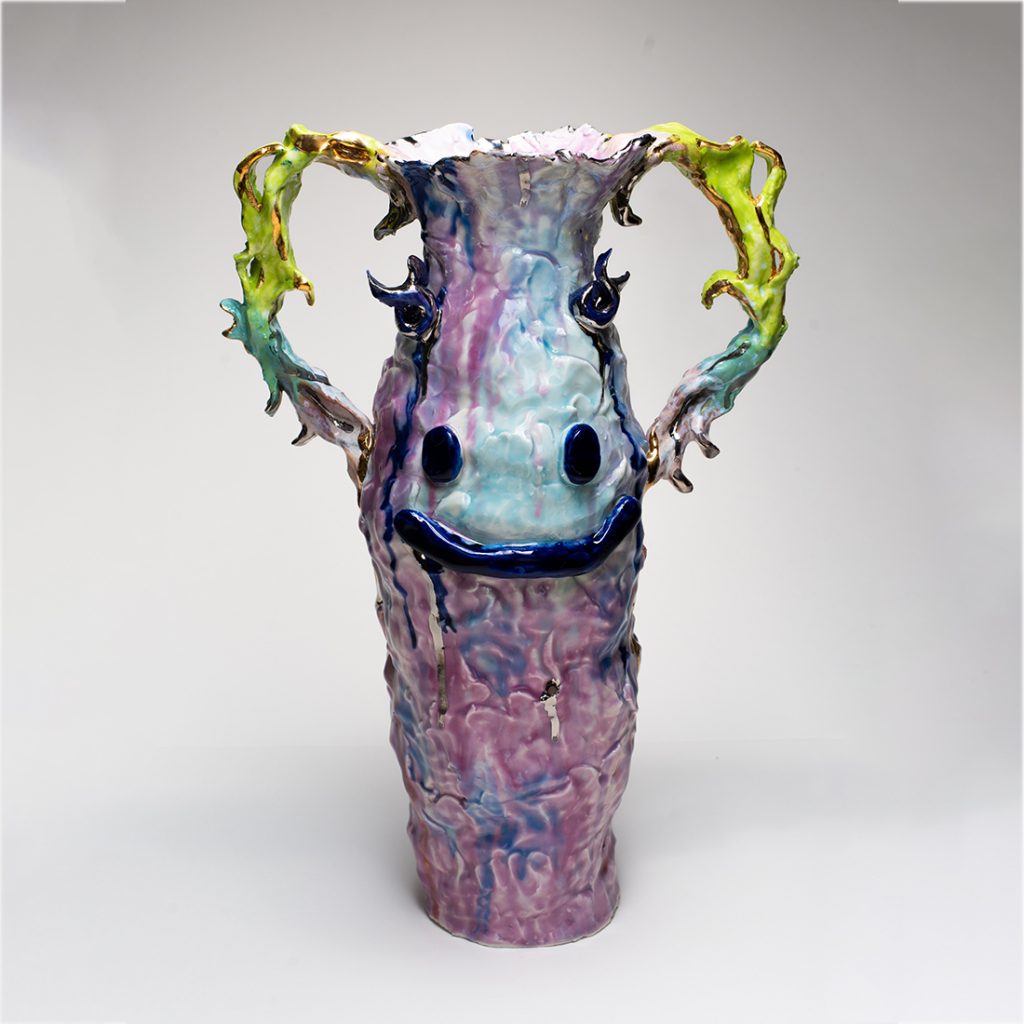 Happy Vase in Purple Dreams - Faye Hadfield - Contemporay ceramic - ceramic art